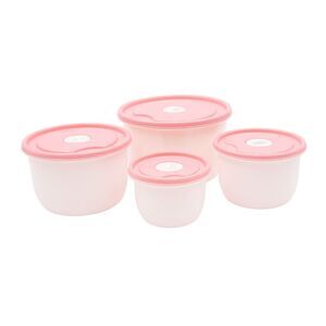 Smart Home Nesting Container Set with Rose Pink Vented Lids, 8 Pieces